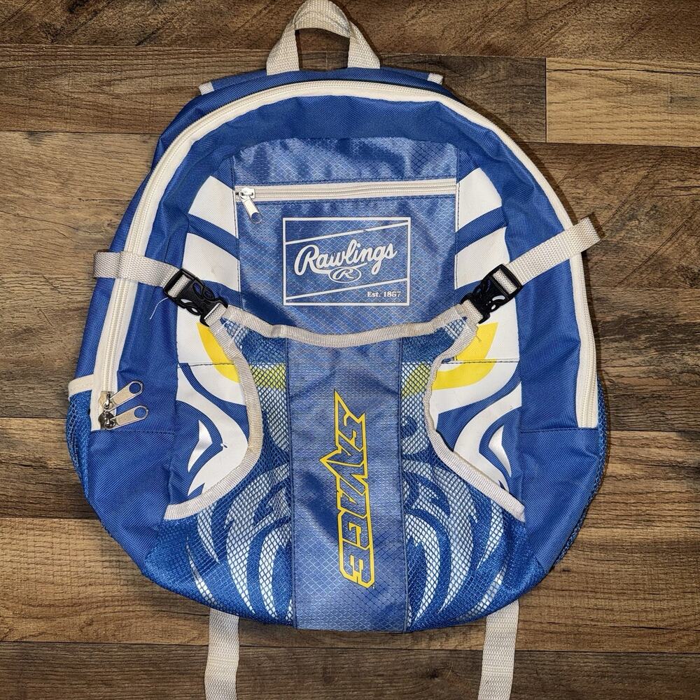 Rawlings Savage Blue BASEBALL 16" Backpack - Medium Sized - 2 Side Bat Sleeves